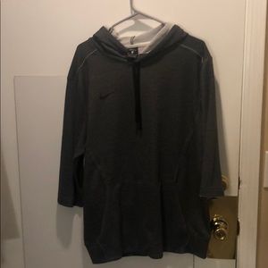 M - Nike 3/4 Sleeve Gray Hoodie